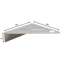 Corner shower shelf BASE self-adhesive 210x210x67mm brushed stainless steel