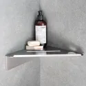 Corner shower shelf BASE self-adhesive 210x210x67mm brushed stainless steel