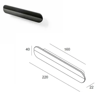 Handle CC160mm L220mm matt black 