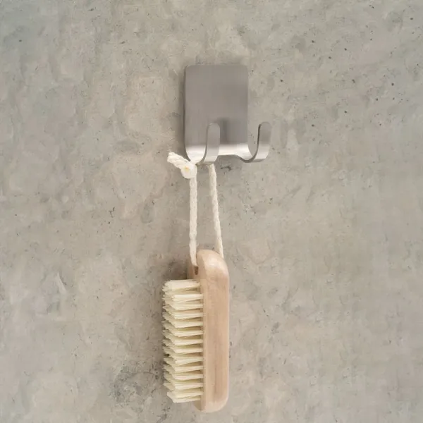 Razor holder BASE self-adhesive 57x45x25mm brushed stainless steel