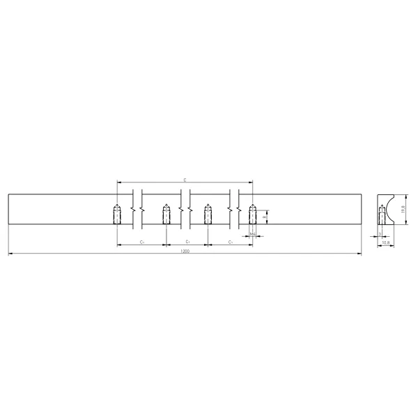 Handle GROOVE CC160mm L190mm polished gold 