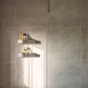 Shower shelf BASE self-adhesive 300x60x85mm brushed stainless steel