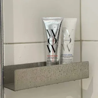 Shower shelf BASE self-adhesive 300x60x85mm brushed stainless steel