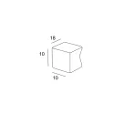 Knob (10x10x18mm) stainless steel 