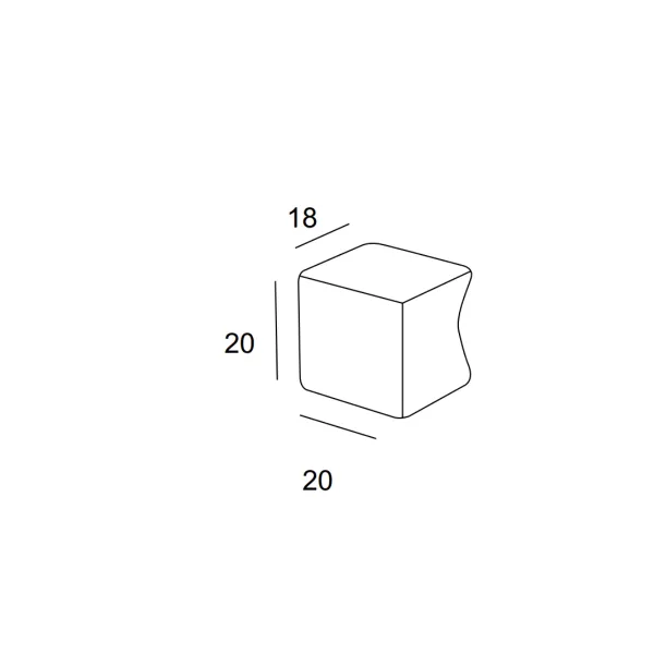 Knob (20x20x18mm) chrome 