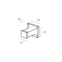 Handle 20x20mm copper 