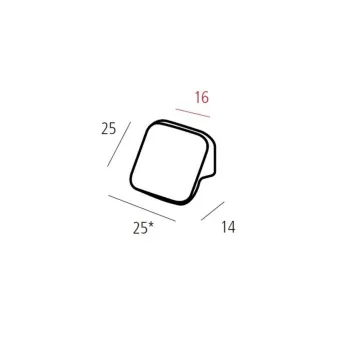 Handle CC16mm L25mm stainless steel