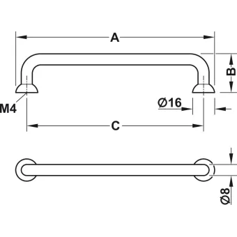 Furniture handle, D handle, zinc alloy