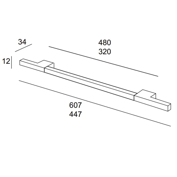 Rankenėlė CC320mm, L447mm, matinė juoda