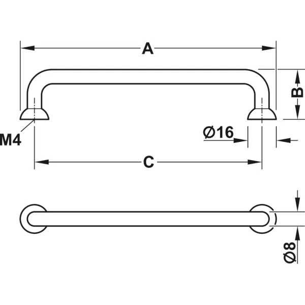 Furniture handle, D handle, zinc alloy