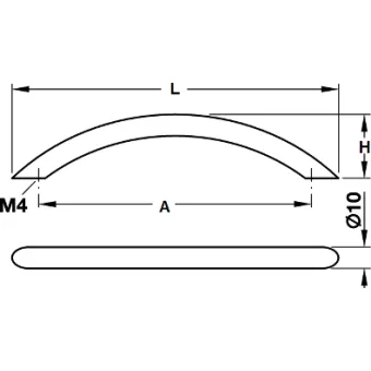 Handle CC160mm stainless steel