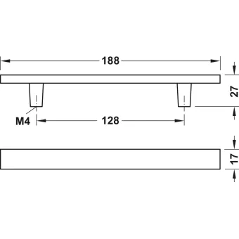 Rankenėlė LOFT CC128mm, L188mm, sendintas nikelis