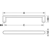 Rankenėlė H1950 96/108x26 mat.chromas H