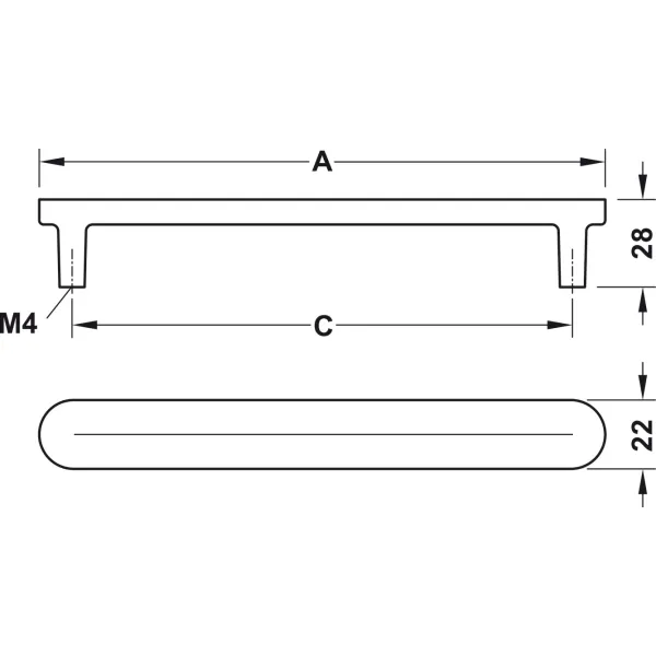Rankenėlė H2110 CC192mm, L214mm, bronza