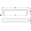 Rankenėlė H2110 CC192mm, L214mm, pilka metallic