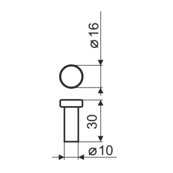 Pakabėlė Ø16mm, H30mm, matinis nikelis