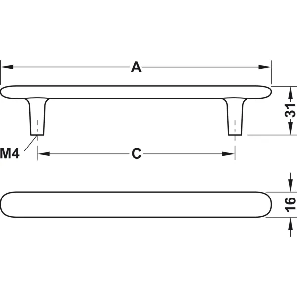 Rankenėlė H2135 CC96mm, L141mm, šlifuota auksas