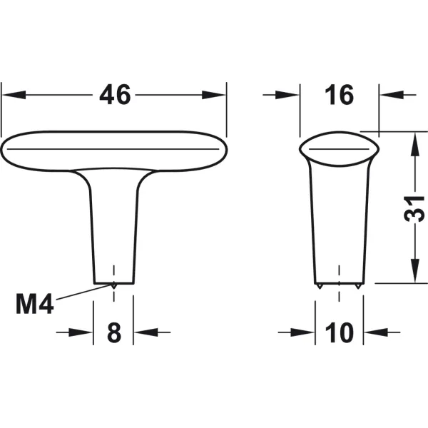 Furniture knob, Häfele Design, Model H2140