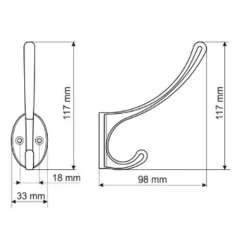Hook matt chrome