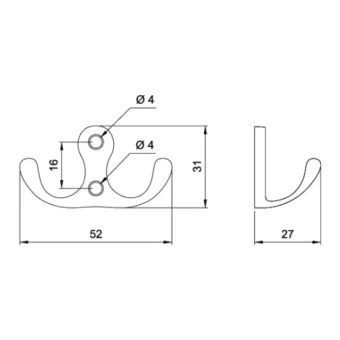 Pakabėlė maža matinis chromas