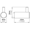 Pakabėlė vienguba Ø16mm, 30x40mm, nerūdijantis plienas