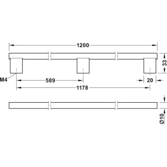 Rankenėlė 1178-589/1200x33mm, matinė juoda