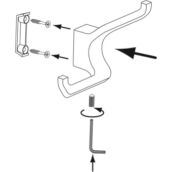 Hook, double 63x108x37mm chrome