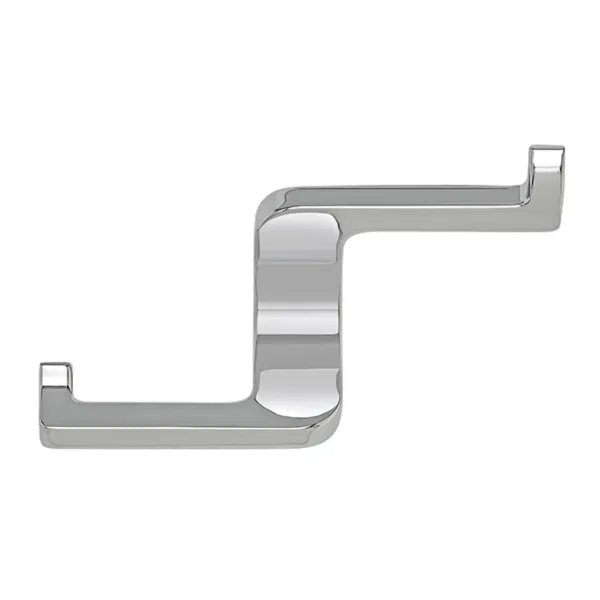 Hook, double 63x108x37mm chrome