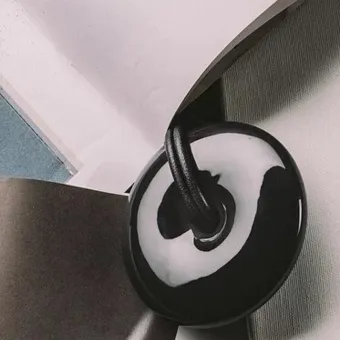 Handle porcelain 100x22mm black 