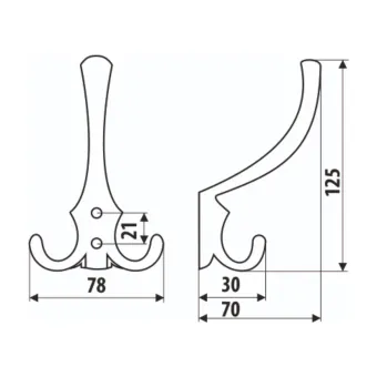 Hook large matt chrome