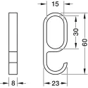Pakabėlė ovaliam vamzdžiui 30x15mm, balta