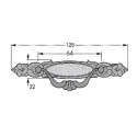 Handle RETRO CC64mm L125mm aged bronze 
