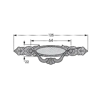 Handle RETRO CC64mm L125mm aged bronze 