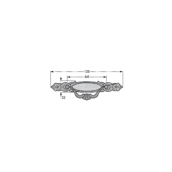 Handle RETRO CC64mm L125mm aged bronze 