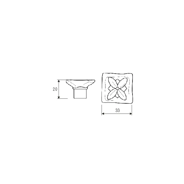 Rankenėlė retro 33x33mm, bronza