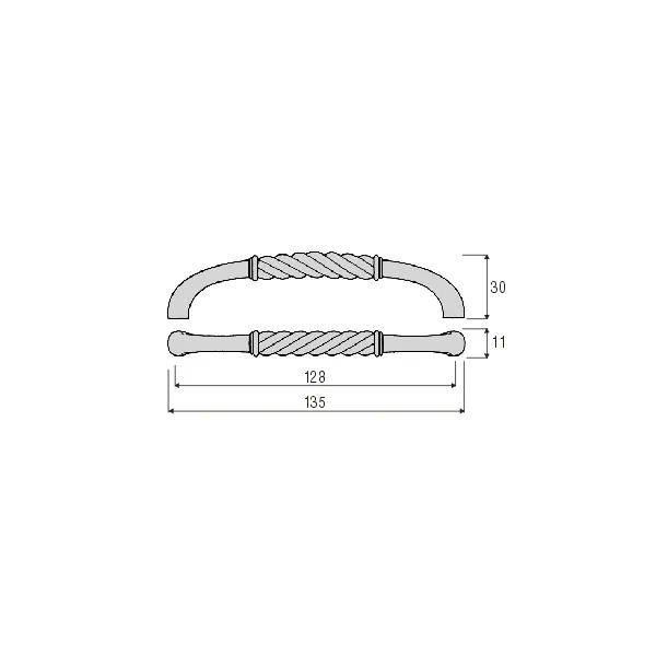 Rankenėlė RETRO CC128mm, L135mm, sendintas alavas