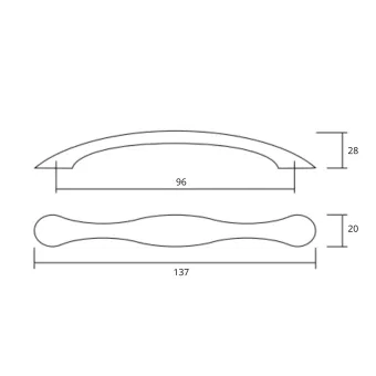 Rankenėlė CC96mm, L137mm, sendintas nikelis