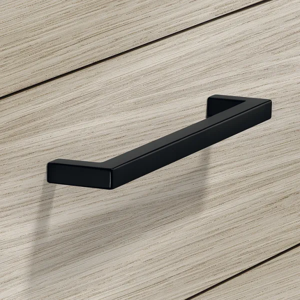 Furniture handle, D handle, zinc alloy, straight-edged 
