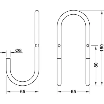 Wardrobe hook, Stainless steel, with 2 hooks