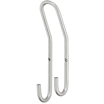 Wardrobe hook, Stainless steel, with 2 hooks