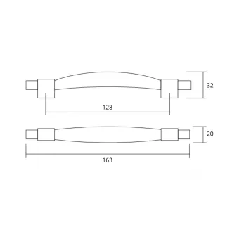 Handle CC128mm L163mm black