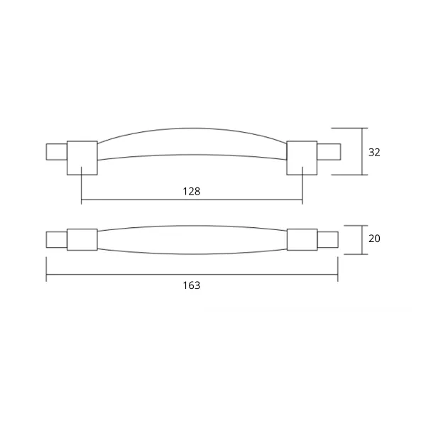 Handle CC128mm L163mm black