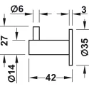 Wardrobe hook, Stainless steel