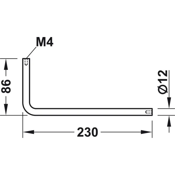 Kabykla L mat.nikelis 12/230x86mm