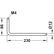 Kabykla L mat.nikelis 12/230x86mm