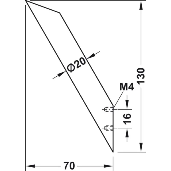 Pakabėlė H130mm, nerūdijančio plieno spalva