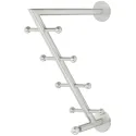 Wardrobe arm, Stainless steel, with 9 hooks, wall mounting