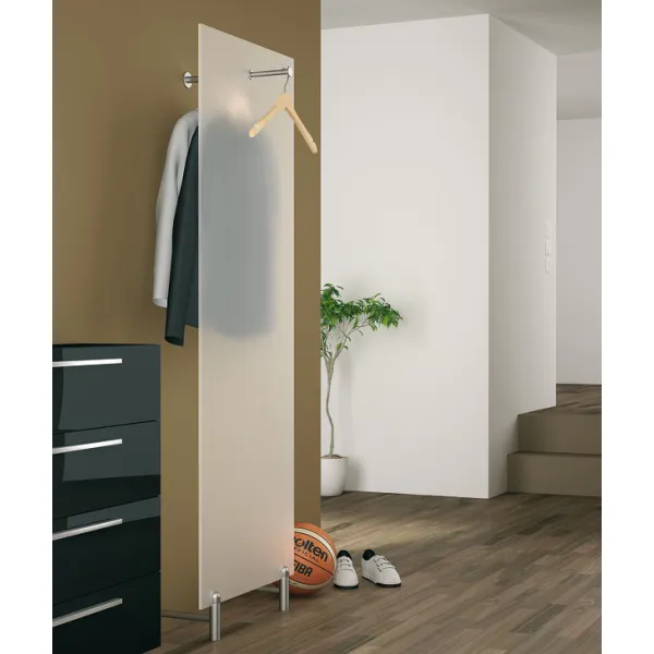 Wardrobe fitting set, Stainless steel, for wooden and glass panels, wall mounting