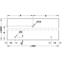 Wardrobe fitting set, Stainless steel, for wooden and glass panels, wall mounting