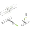 Hinge for aluminum profile, full overlay, 0mm